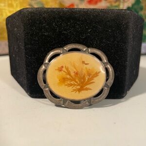 Antique Silver and Enamel Handmade Pin